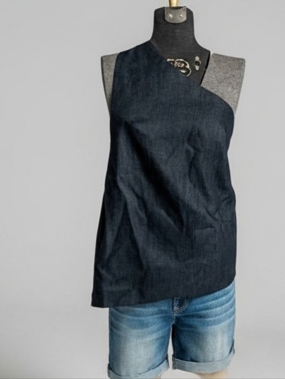 NWOT Clothes by Locker Room Techwear Asymmetric Denim Corset Top - Fits S